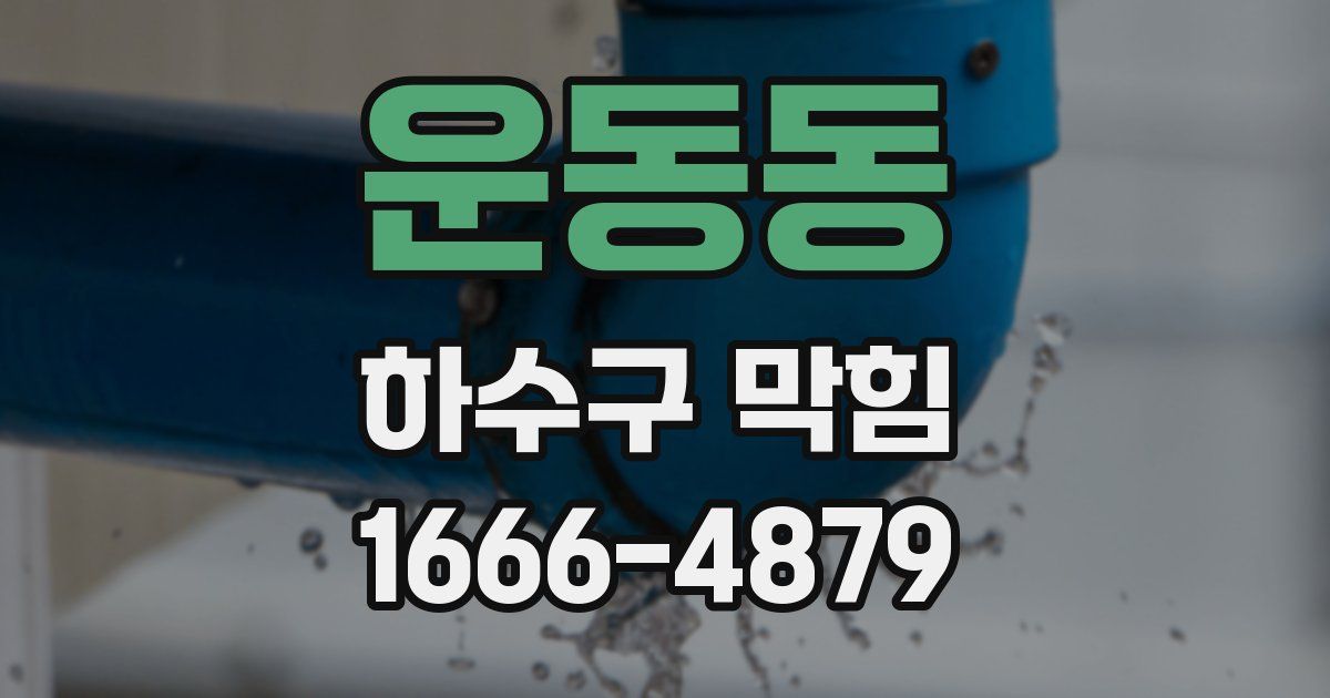 운동동 하수구 막힘