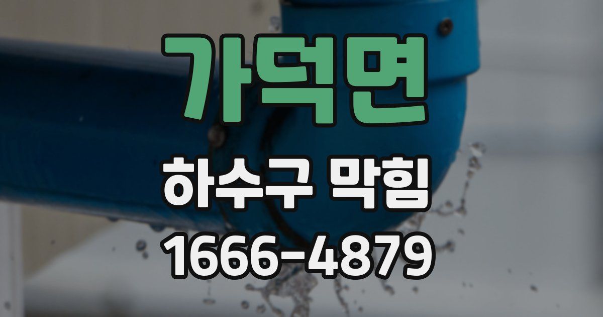 가덕면 하수구 막힘