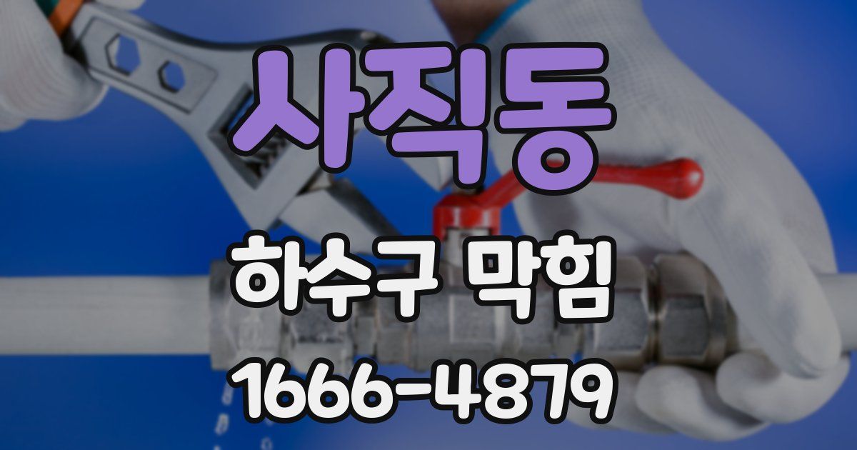 사직동 하수구 막힘