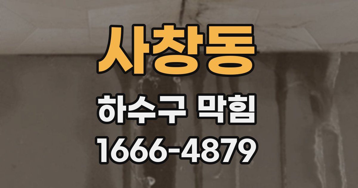 사창동 하수구 막힘
