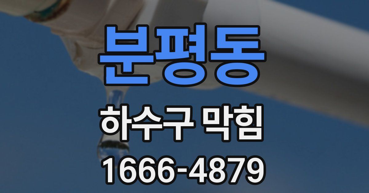 분평동 하수구 막힘