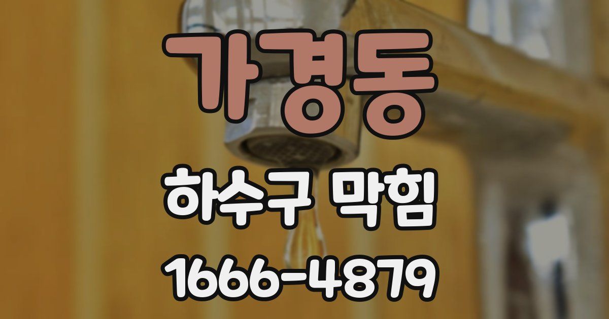 가경동 하수구 막힘