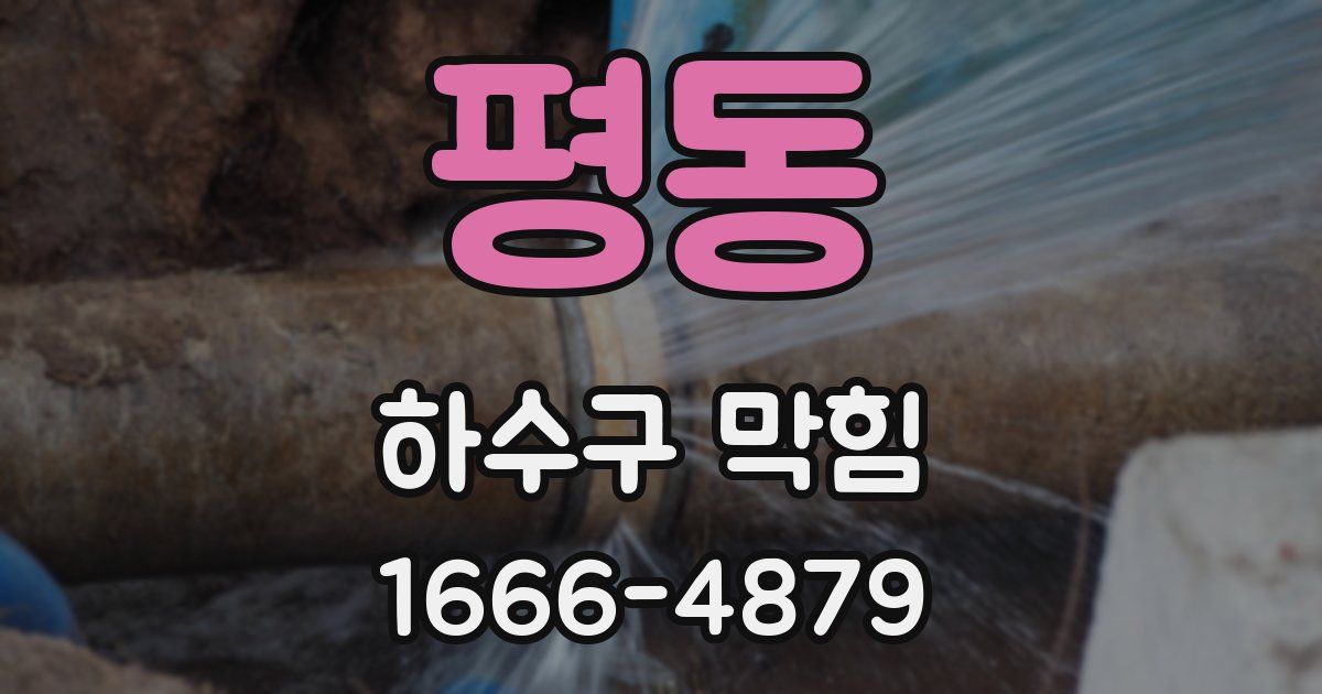 평동 하수구 막힘