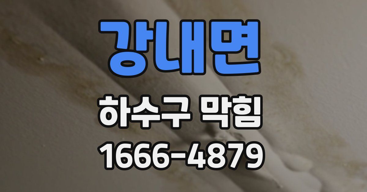 강내면 하수구 막힘