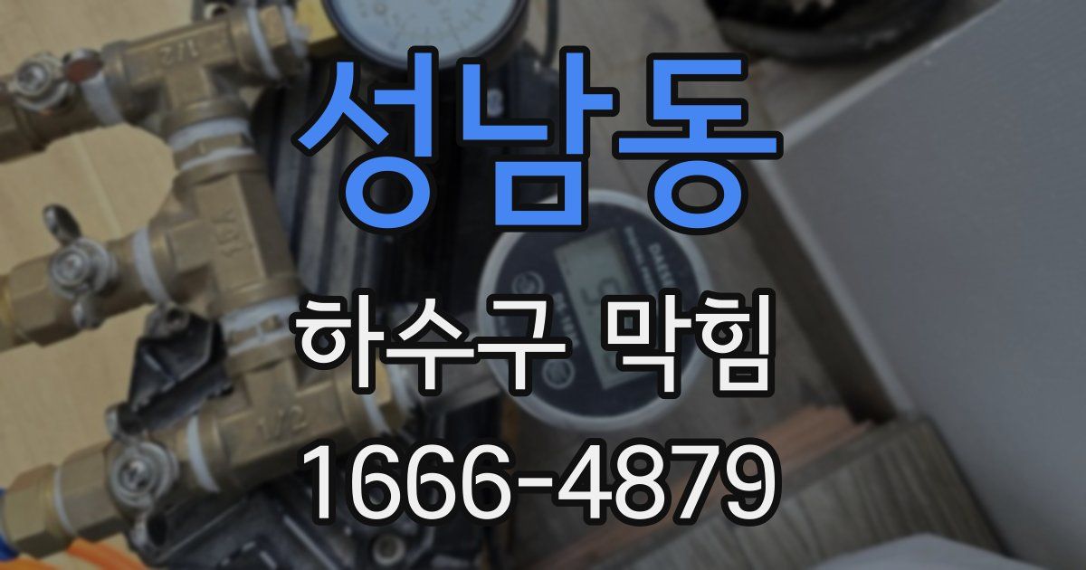 성남동 하수구 막힘