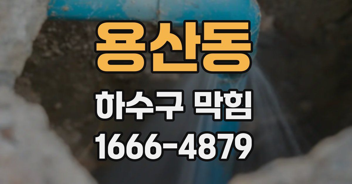 용산동 하수구 막힘