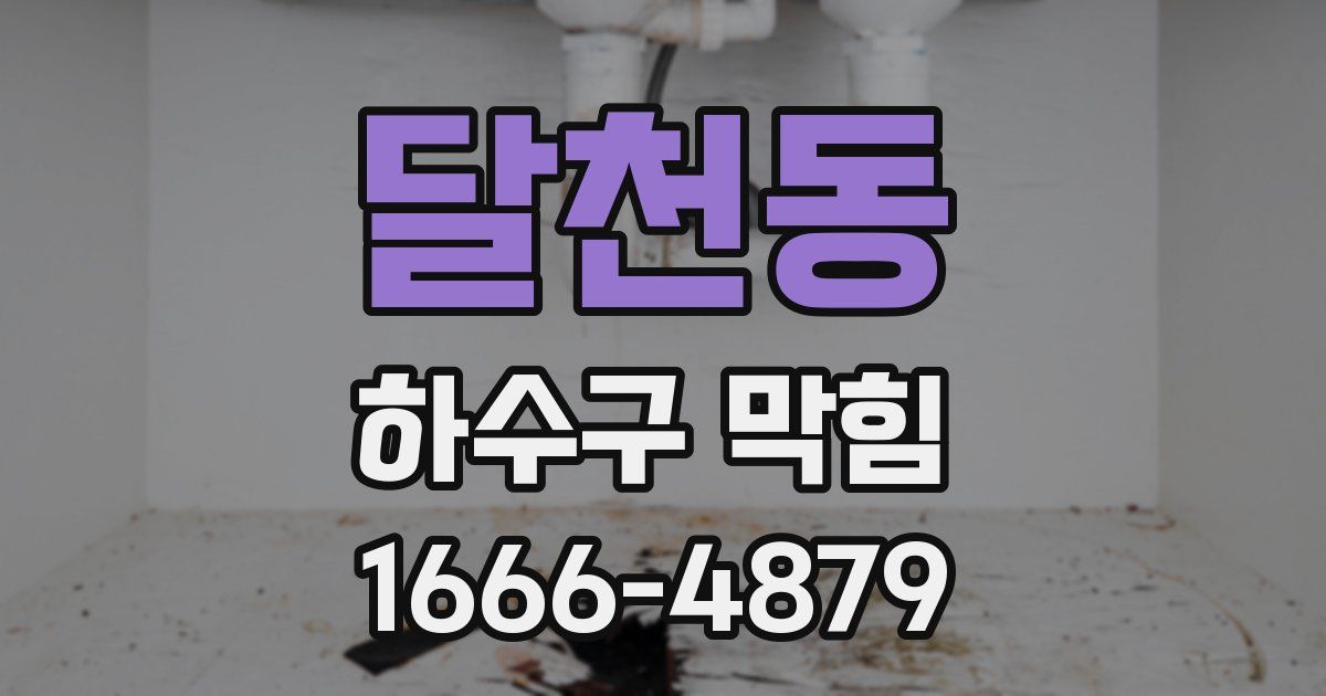 달천동 하수구 막힘