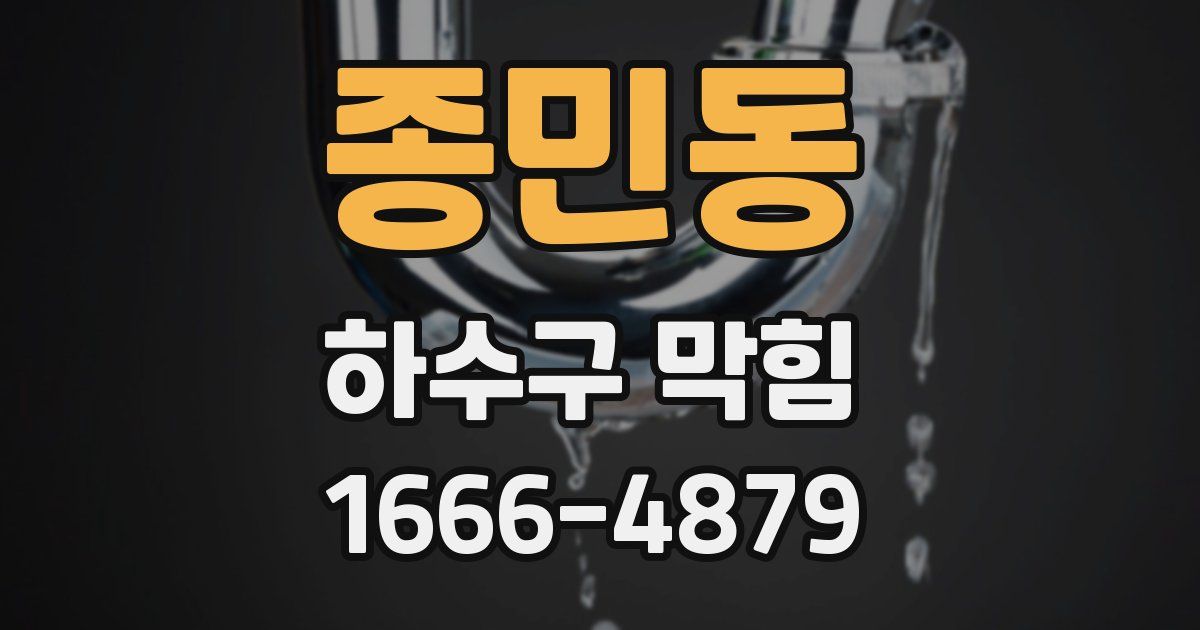 종민동 하수구 막힘