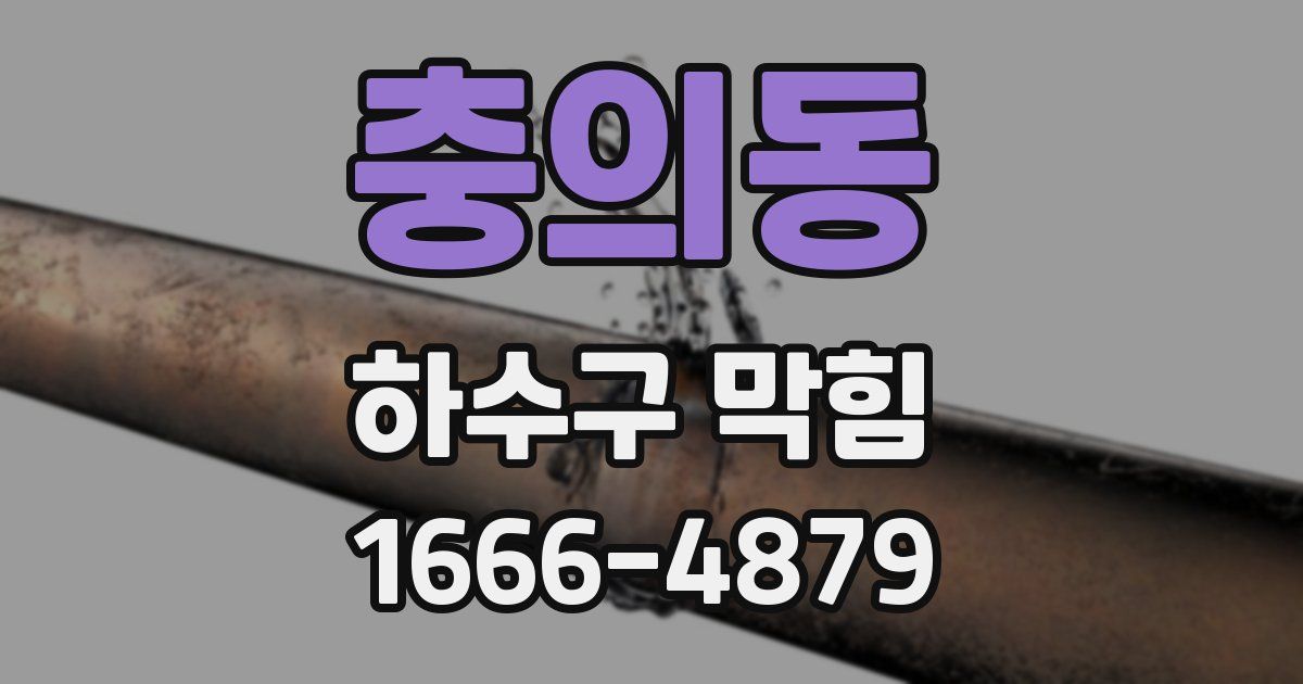 충의동 하수구 막힘