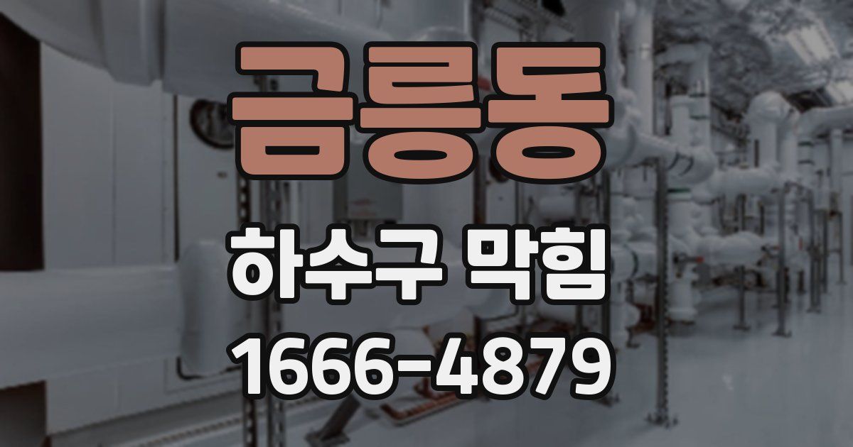 금릉동 하수구 막힘