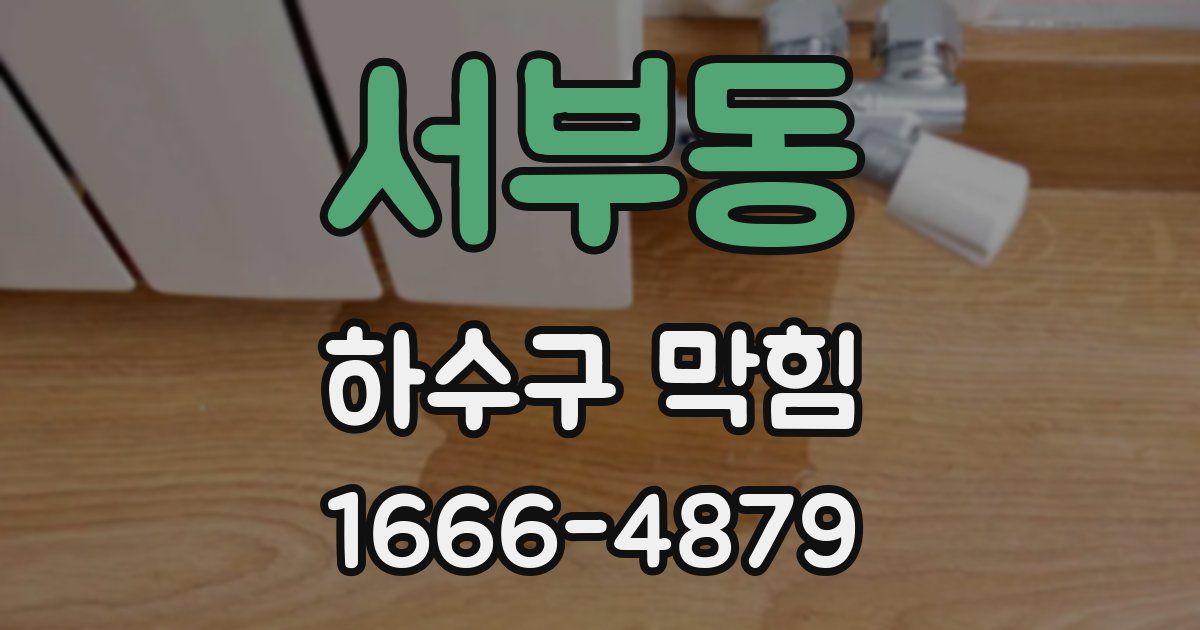 서부동 하수구 막힘