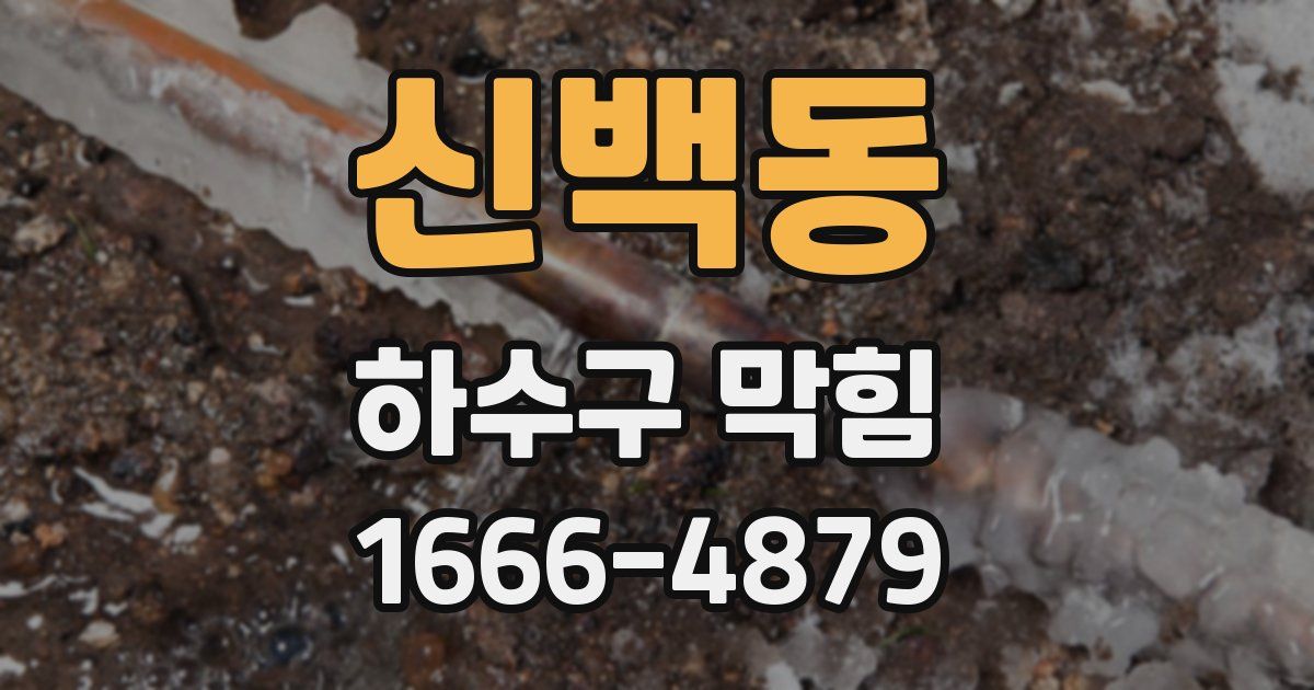 신백동 하수구 막힘