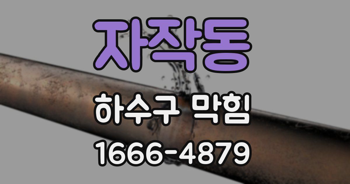 자작동 하수구 막힘