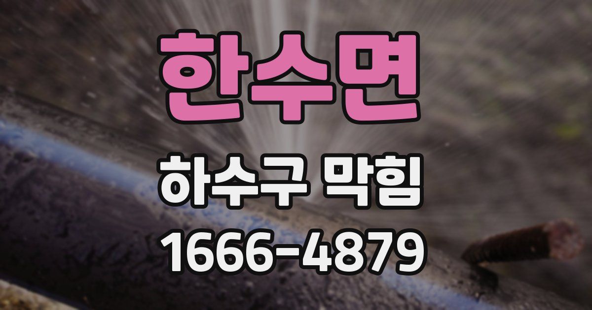 한수면 하수구 막힘