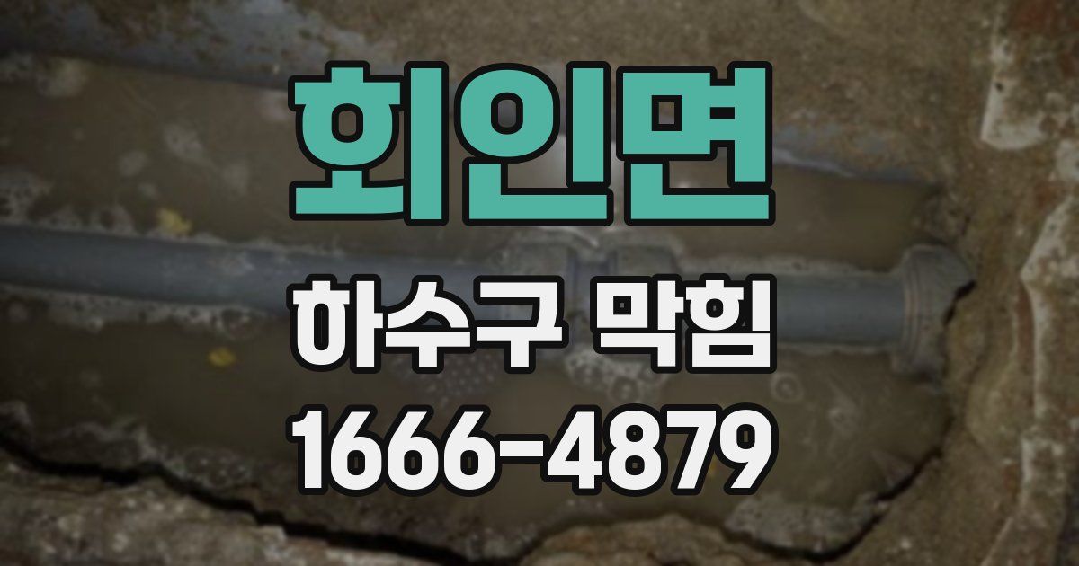 회인면 하수구 막힘