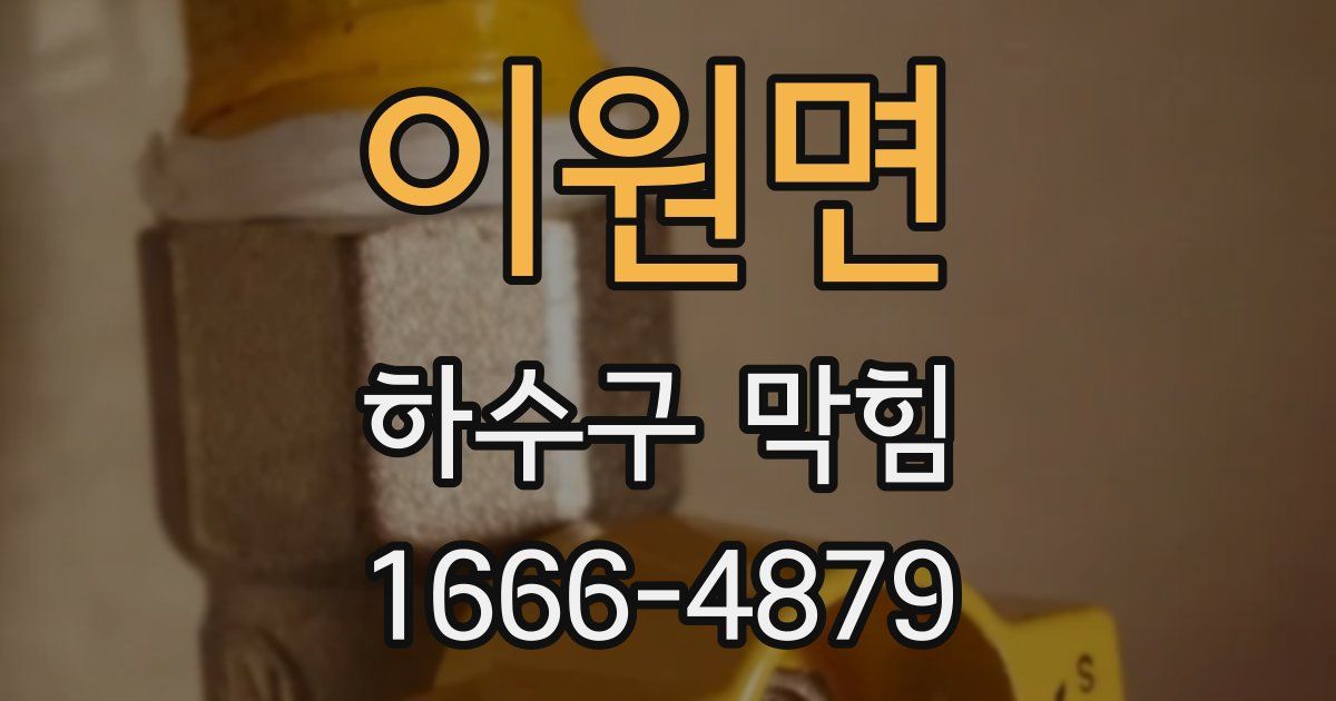 이원면 하수구 막힘