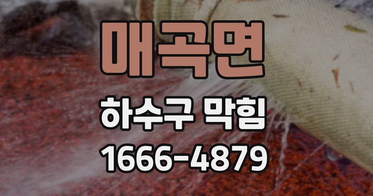 매곡면 하수구 막힘