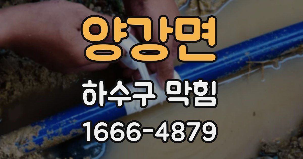 양강면 하수구 막힘