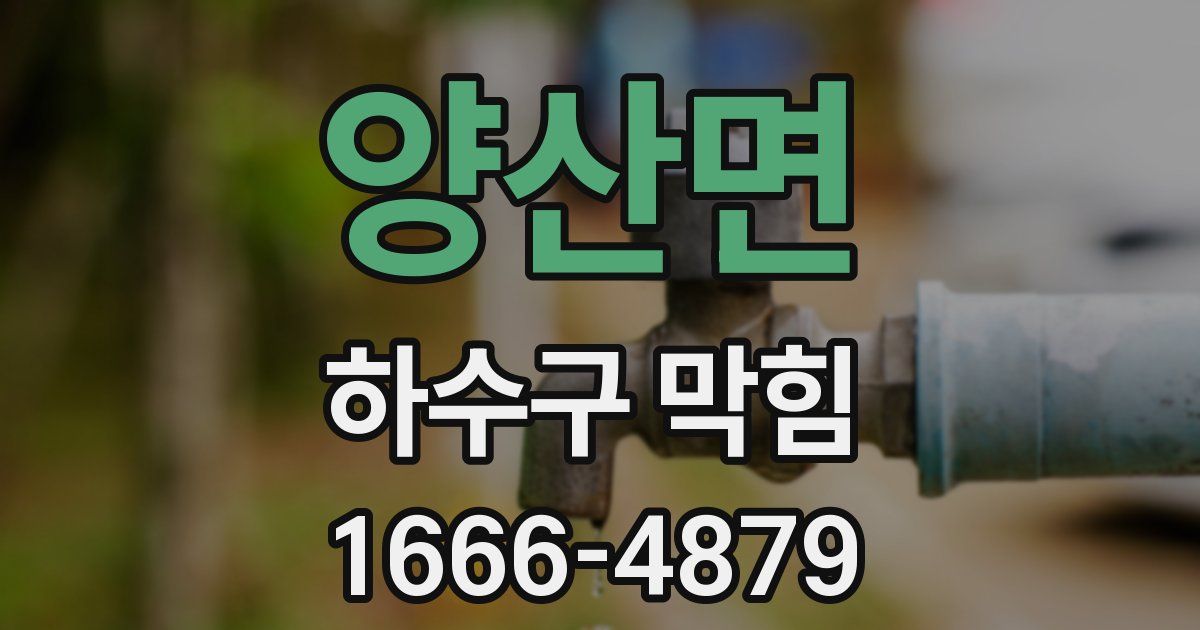 양산면 하수구 막힘