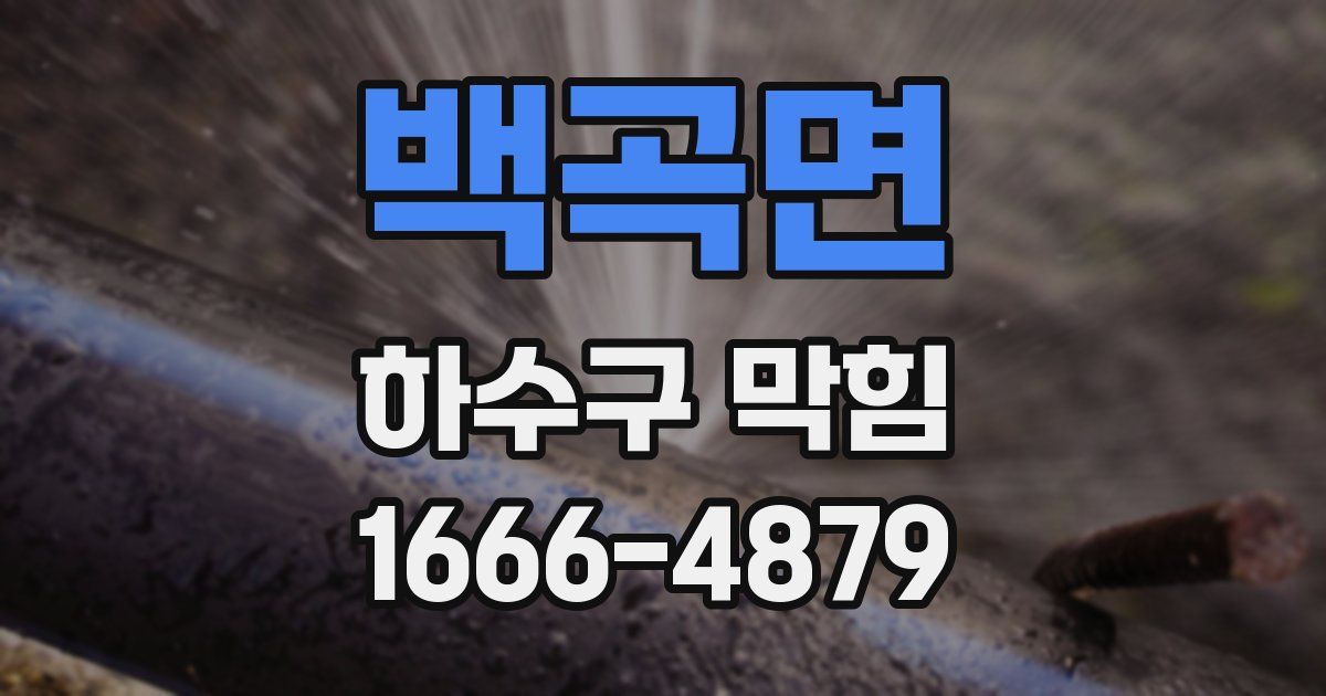 백곡면 하수구 막힘