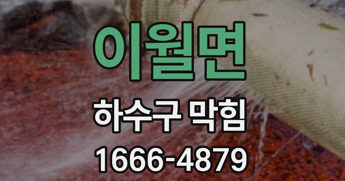 이월면 하수구 막힘