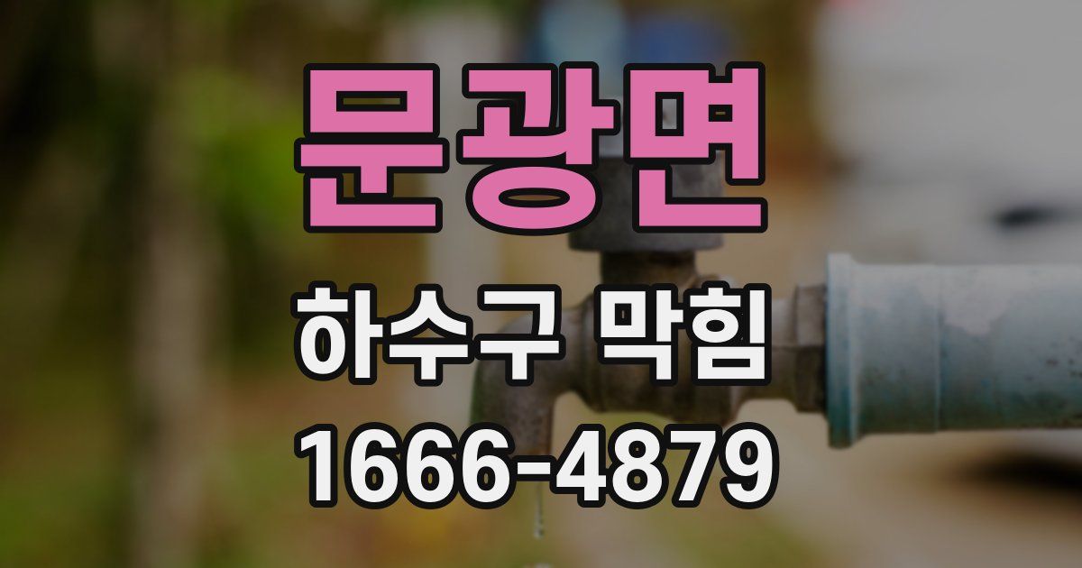 문광면 하수구 막힘