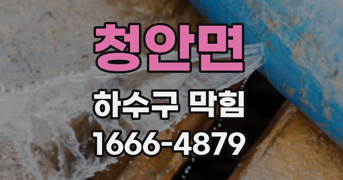 청안면 하수구 막힘