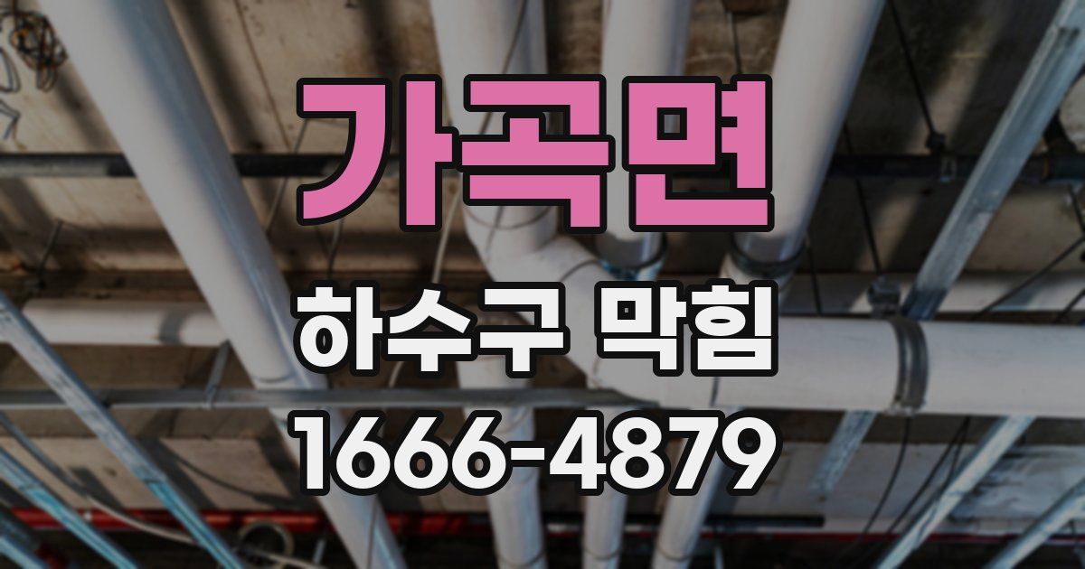 가곡면 하수구 막힘