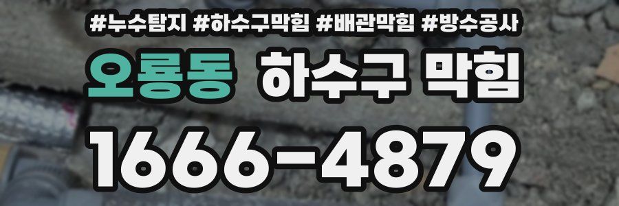 오룡동 하수구 막힘