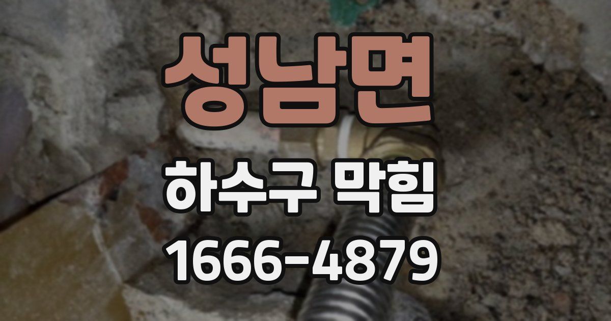 성남면 하수구 막힘