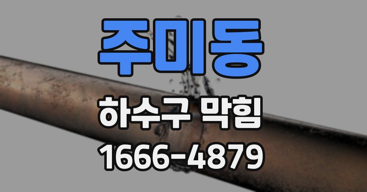 주미동 하수구 막힘