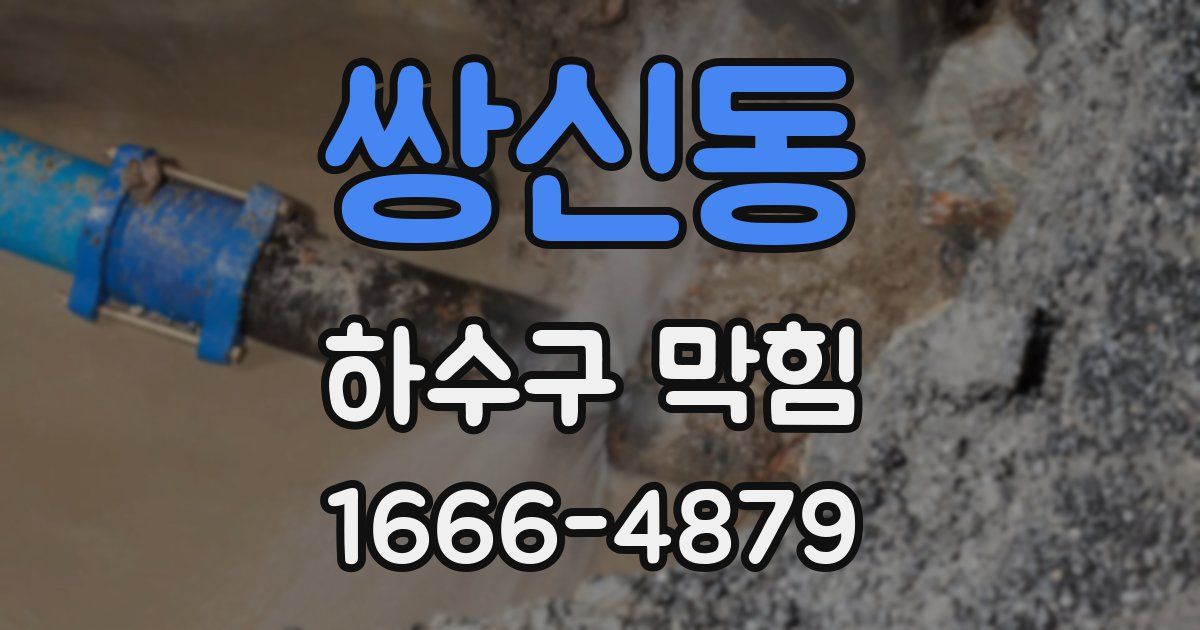쌍신동 하수구 막힘