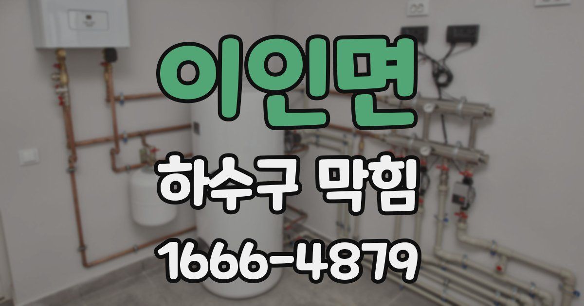 이인면 하수구 막힘