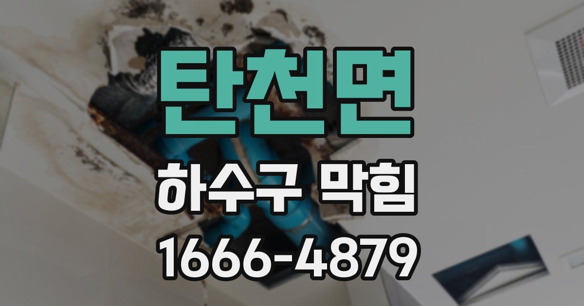 탄천면 하수구 막힘