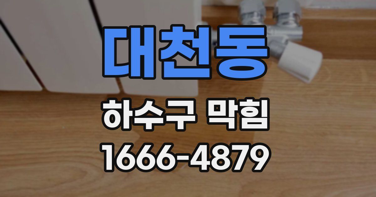 대천동 하수구 막힘