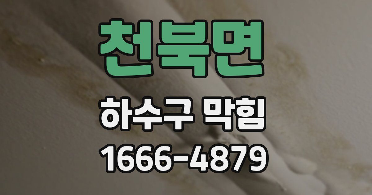천북면 하수구 막힘