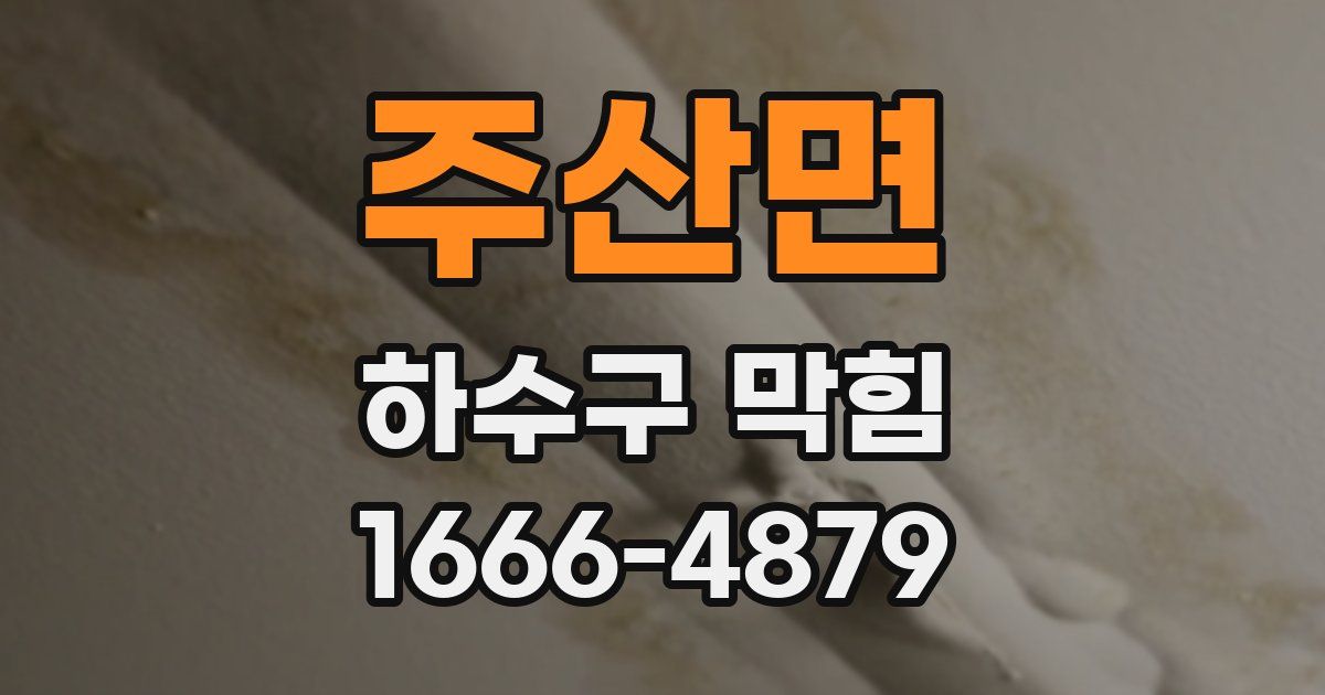 주산면 하수구 막힘