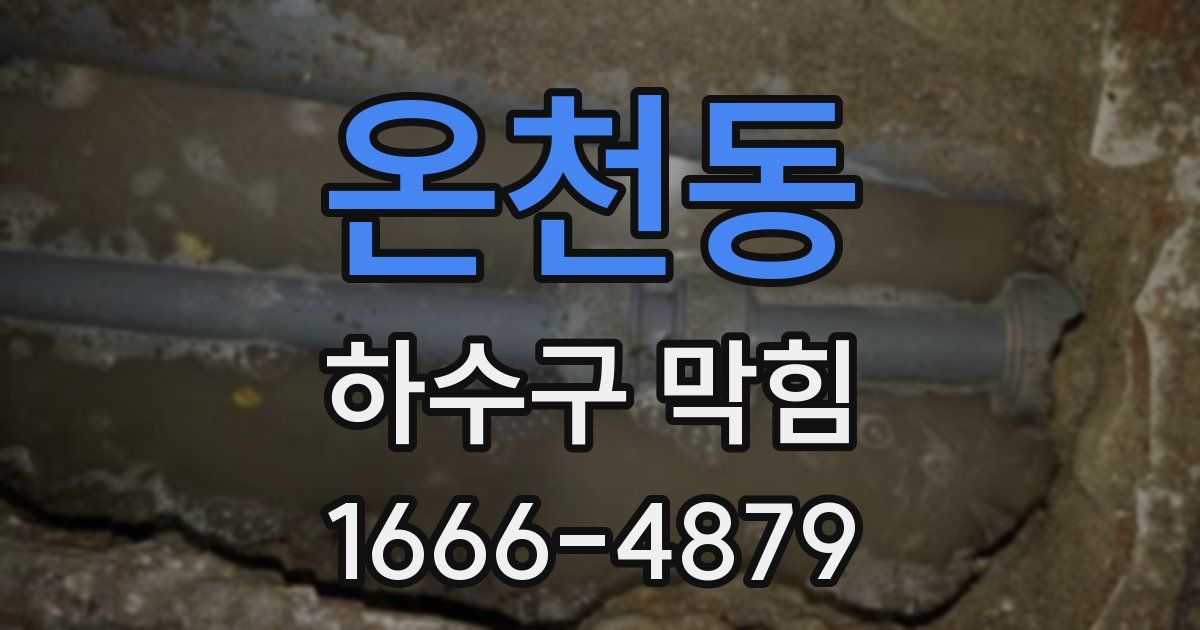 온천동 하수구 막힘