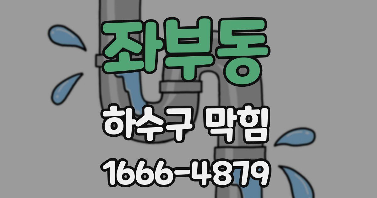 좌부동 하수구 막힘