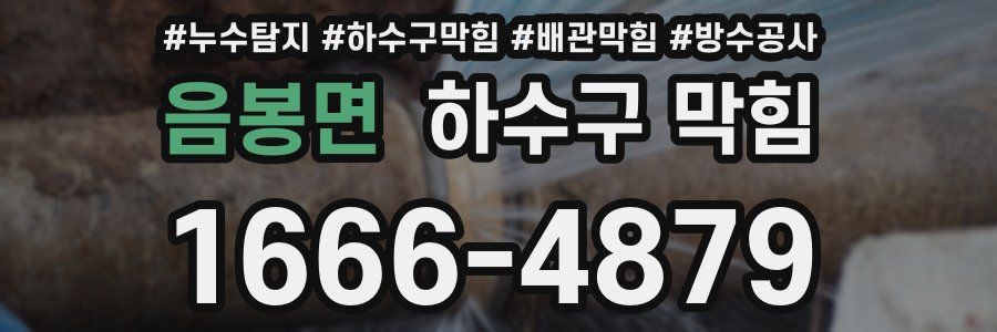 음봉면 하수구 막힘