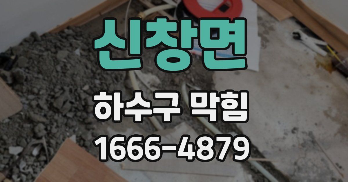 신창면 하수구 막힘