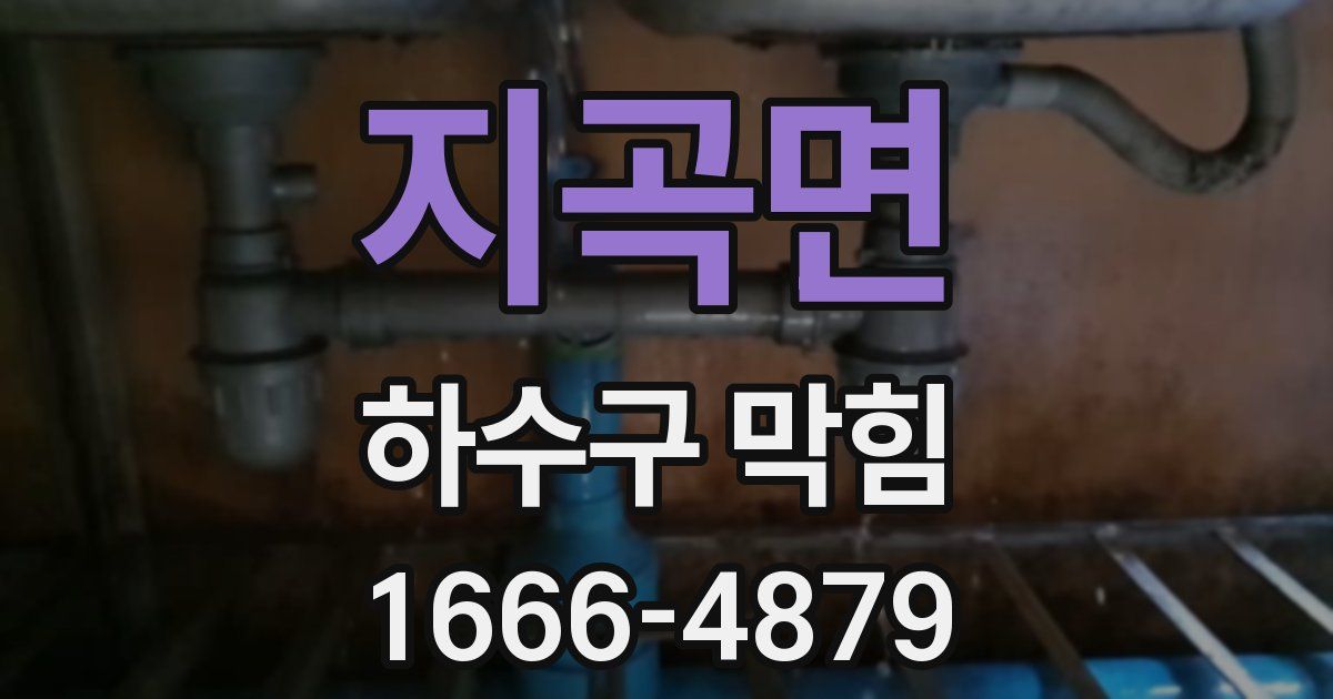 지곡면 하수구 막힘