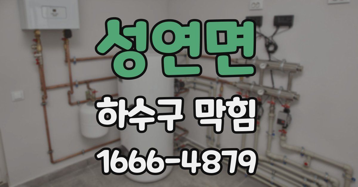 성연면 하수구 막힘
