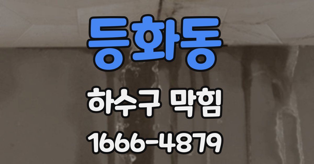 등화동 하수구 막힘