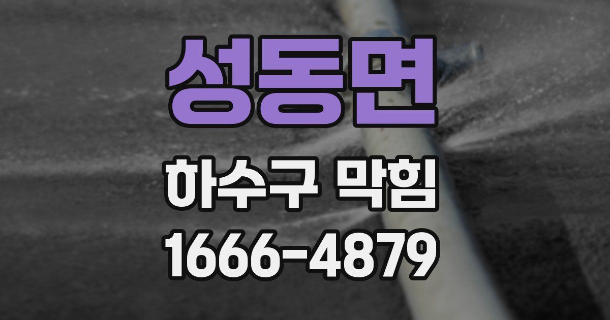 성동면 하수구 막힘