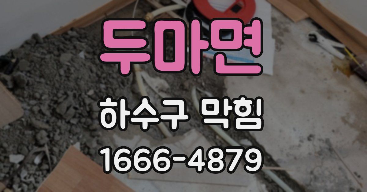 두마면 하수구 막힘