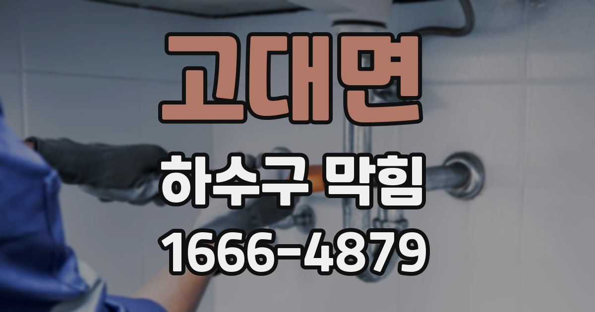 고대면 하수구 막힘
