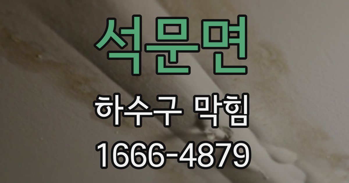 석문면 하수구 막힘