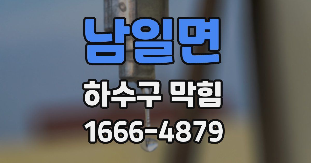 남일면 하수구 막힘