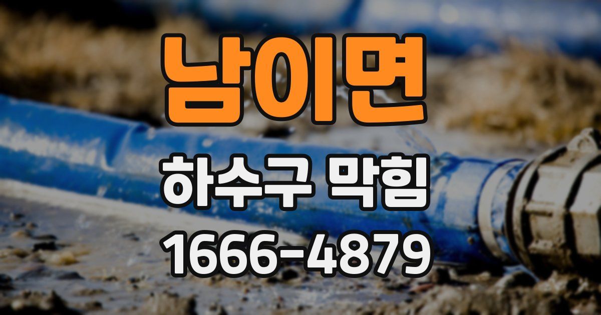 남이면 하수구 막힘